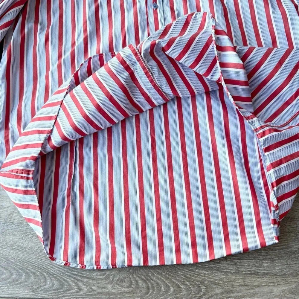 Report Collection Striped Pattern Paisley Pattern Cuffs Button Down Shirt - Picture 13 of 16